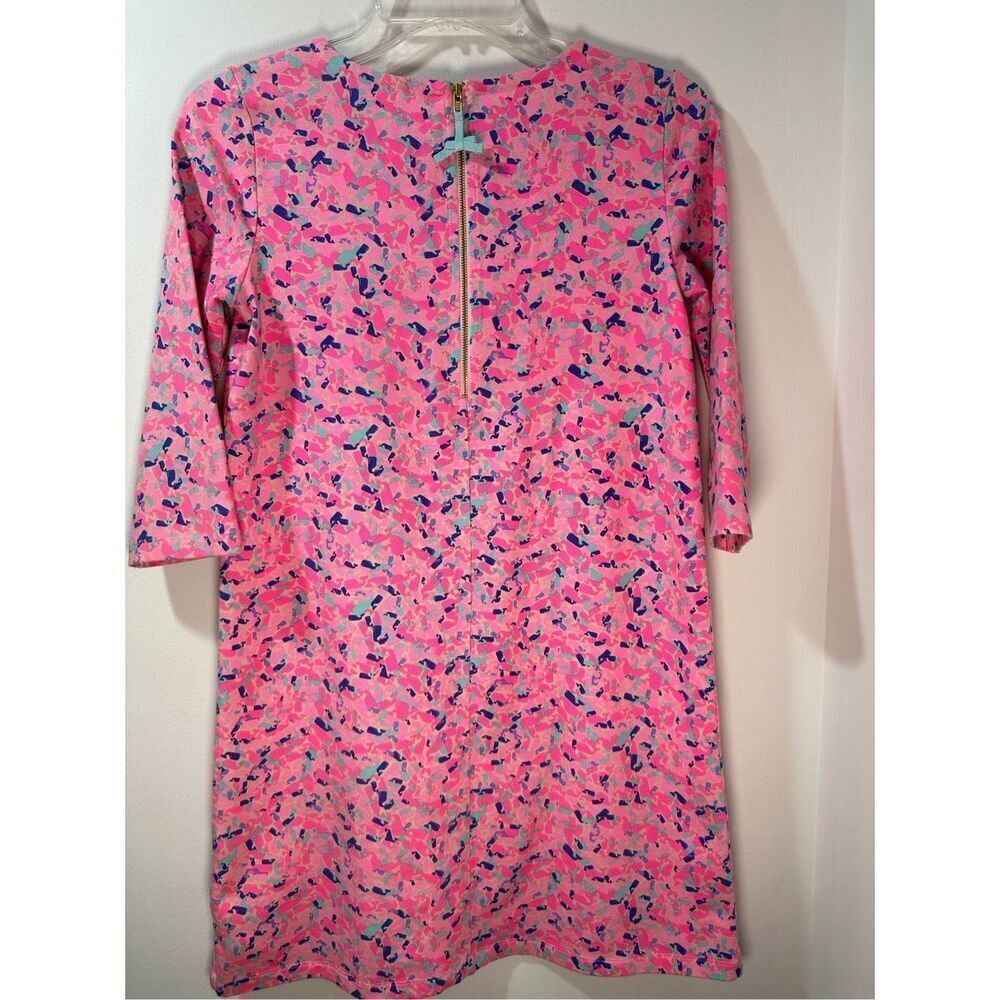 Vineyard Vines girls hot pink whale print 3/4 sleeve zip back dress size L #40-1 - Picture 5 of 5